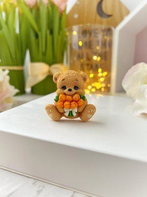 Молд Ведмедики з букетом цукерки, 3шт в молді 0655 фото