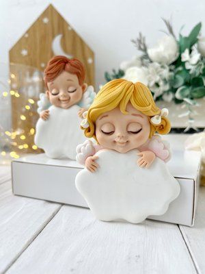 Молд Дівчинка-янголятко з хмаринкою 2д 0265 фото