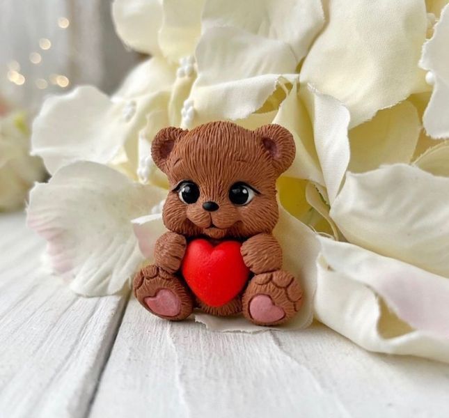 Молд Ведмедики з сердечком 4шт на планшеті  0133 фото